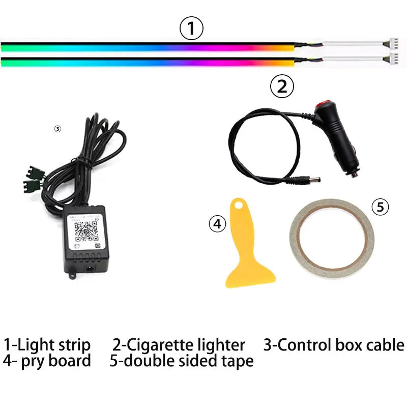 2x 43" LED Ambient Lighting Strips For Panoramic Sunroof